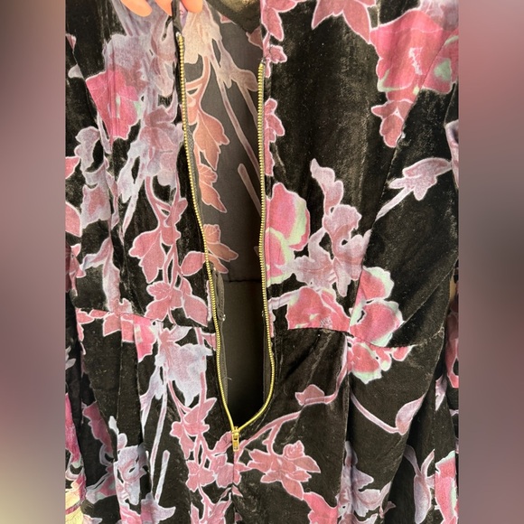 NWOT Kut from the Kloth Burnout Black Purple Velvet Sheer Dress Long Sleeve 8 - Picture 6 of 16